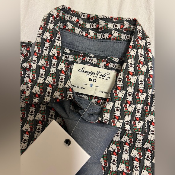 Sovereign Code Los Angeles 1917 Boys HOME ALONE Llama Design Dress Shirt & Tie 5 - Picture 3 of 8